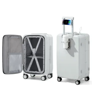 Front Opening Cup Holder USB Luggage
