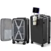 Front Opening Cup Holder USB Luggage