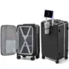 Front Opening Cup Holder USB Luggage