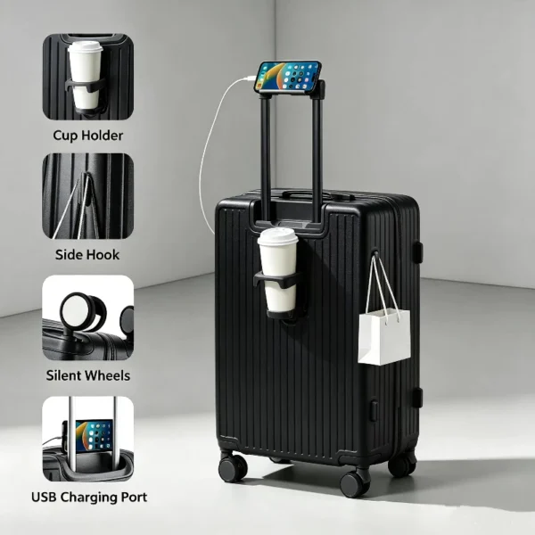 Cup Holder USB Charging Luggage