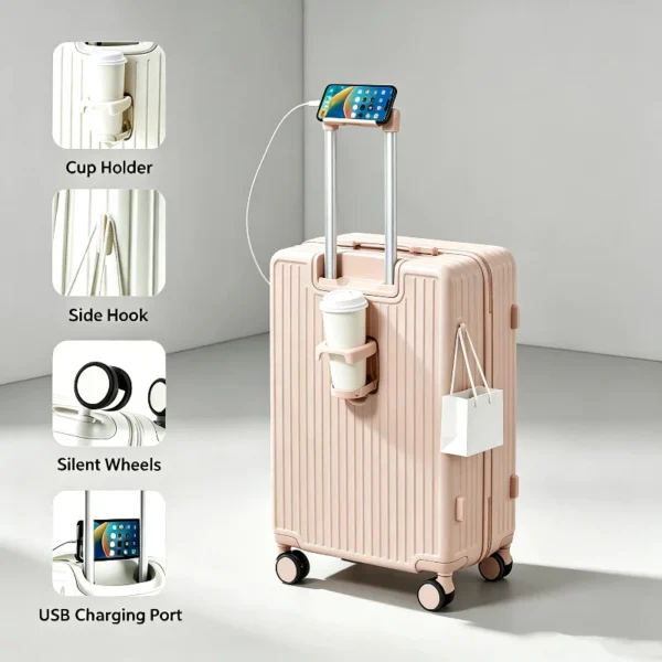 Cup Holder USB Charging Luggage